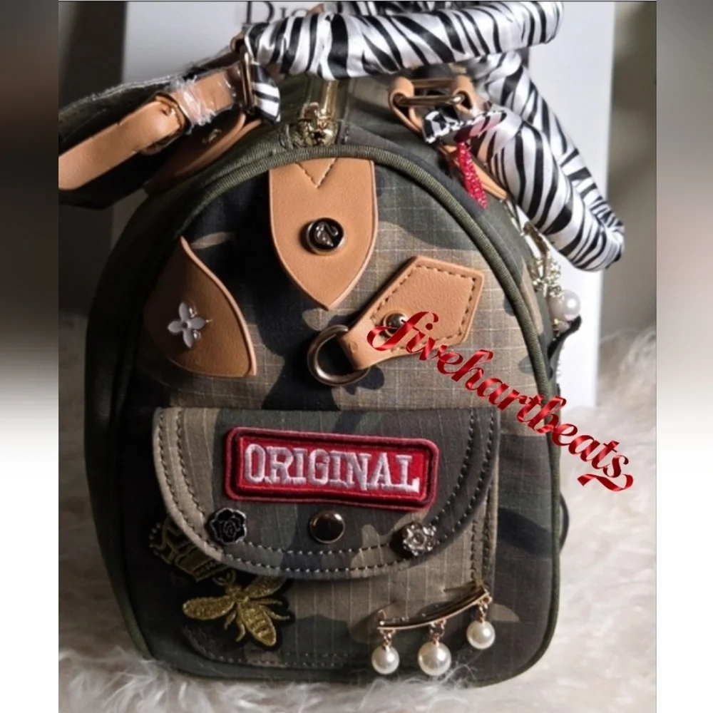 Camoflage Small Satchel Bag Upcycled - New